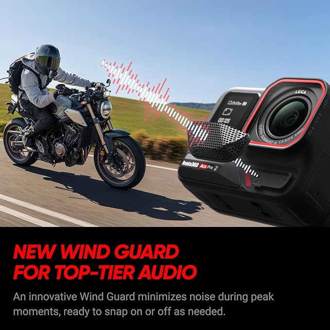 Insta360 Pacote de bateria dupla padrão Ace Pro 2 – Câmera de ação à prova d'água 8K projetada com Leica, sensor de 1/3.3 cm, chip de IA duplo, baixa luz, áudio superior, tela flip e edição de IA