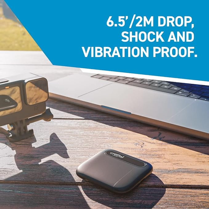 Crucial SSD portátil X6 de 1 TB – até 800 MB/s – PC e Mac – Unidade de estado sólido externa USB 3.2 USB-C – CT1000X6SSD9