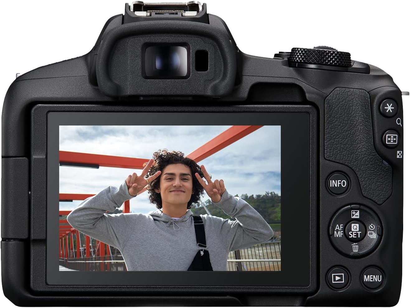 Canon A câmera sem espelho EOS R50 RF-S18-45 mm F4.5-6.3 é um kit de lentes STM, sensor CMOS de 24,2 megapixels (APS-C), vídeo 4K, câmera híbrida, foto e vídeo, vlogging, criador de conteúdo, montagem