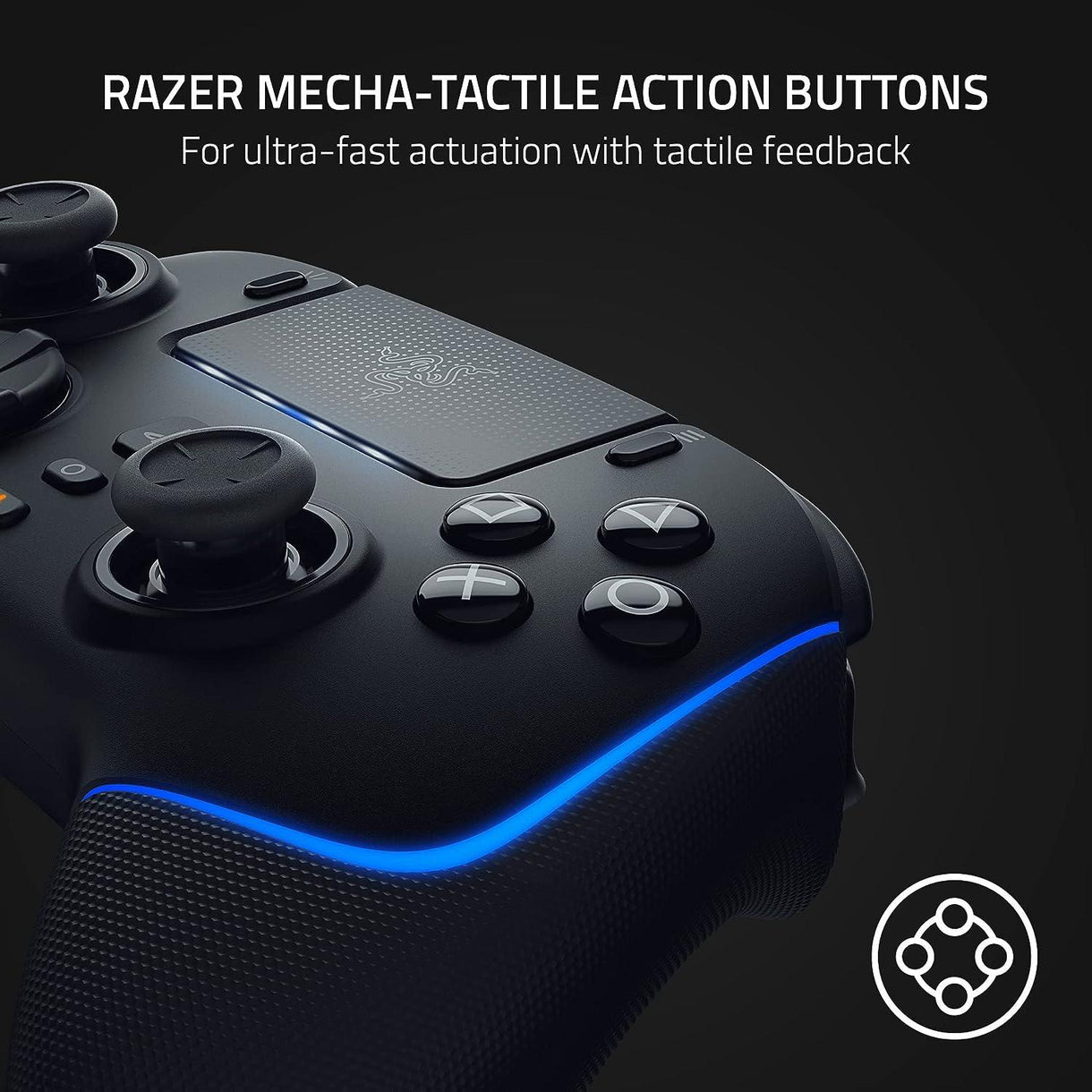 Razer Wolverine V2 Pro (licenciado para PlayStation) Controle de jogos profissional sem fio para consoles PS5 e PC, botões de ação táteis mecânicos, D-Pad de 8 vias - Preto