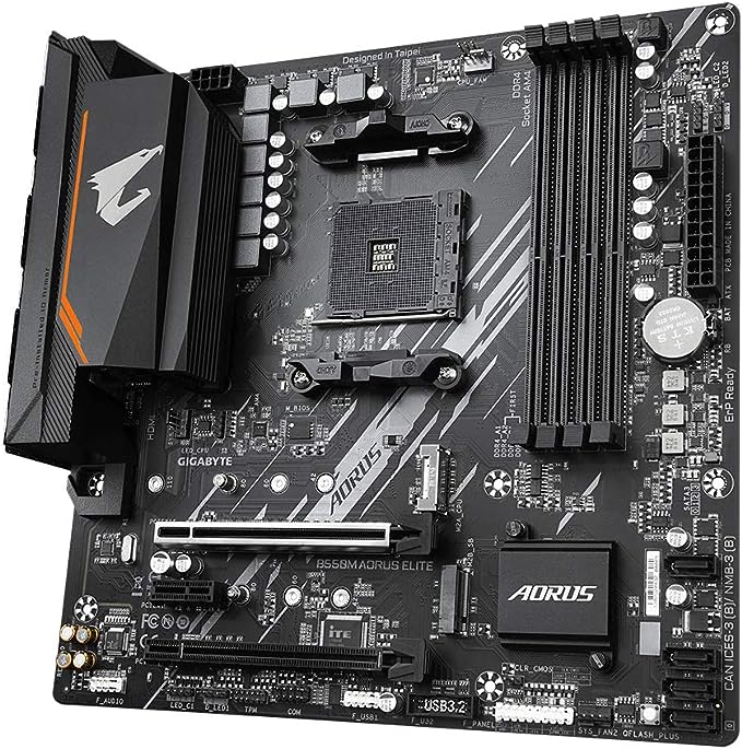 Gigabyte B550M AORUS Elite, Placa Mãe, Chipset B550, AMD AM4, mATX, DDR4