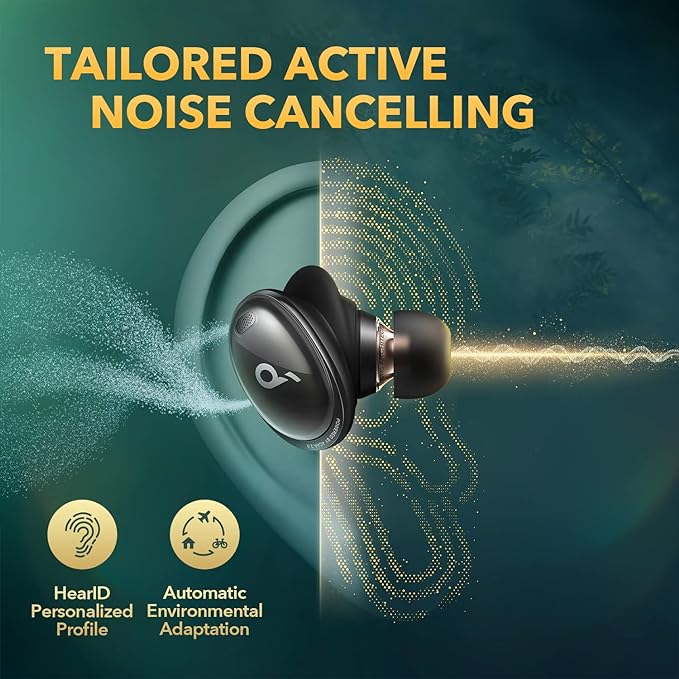 Soundcore by Anker Liberty 3 Pro Headphones com cancelamento de ruído, True Wireless Earbuds com ACAA 2.0, HearID ANC, Fusion Comfort, com 6 microfones para fazer chamadas, 32h de som sem parar