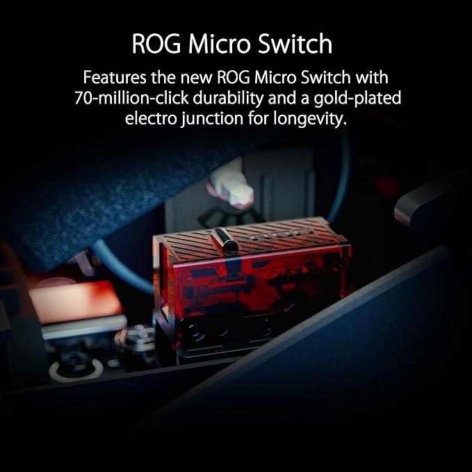 ASUS Mouse para jogos ROG Spatha X sem fio (suporte de carregamento magnético, 12 botões programáveis, 19.000 DPI, soquetes hot swap push-fit, micro interruptores ROG, paracord e iluminação Aura RGB)