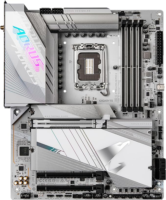 GIGABYTE Z790 AORUS PRO X (LGA 1700/ Intel/ Z790 X/ATX/ DDR5/ 5* M.2/ PCIe 5.0/ USB 3.2 Type-C/Wi-Fi 7/ 5GbE LAN/Q-Flash Plus/EZ-Latch Plus/Motherboard)