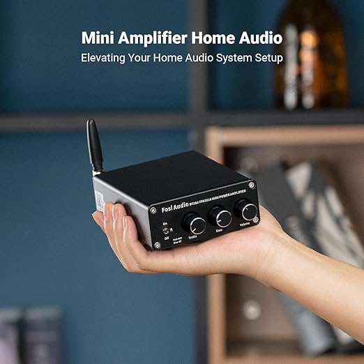 Fosi Audio BT20A Bluetooth 5.0 Receptor Amplificador de Áudio Estéreo 2 Canais Mini Hi-Fi Classe D Amplificador Integrado 2.0 CH para Alto-falantes Domésticos 100W x 2 TPA3116