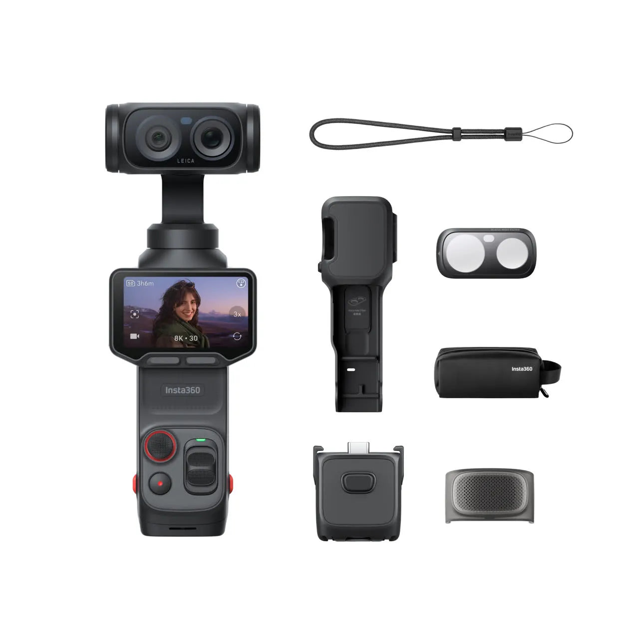 Insta360 Luna Ultra Câmera Gimbal com Tela Touch Removível, 8K, Sensor de 1" e Lente Telefoto
