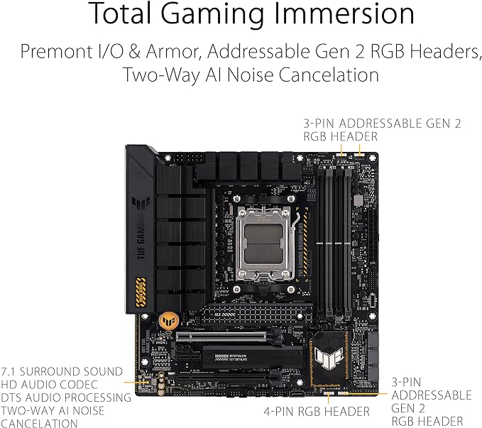 Placa Mãe Asus TUF GAMING B650M-PLUS (AM5/DD5/HDMI/DisplayPort/M.2/USB 3.2/RGB)