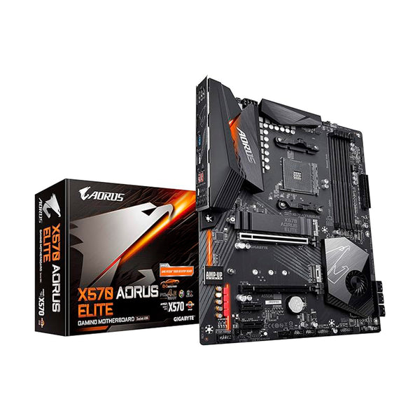 Gigabyte X570 AORUS Elite - Placa mãe (AMD Ryzen 3000/X570/ATX/PCIe4.0/DDR4/USB3.1/Realtek ALC1200/USB frontal tipo-C/RGB Fusion 2.0/M.2 Protetor térmico/placa mãe para jogo)