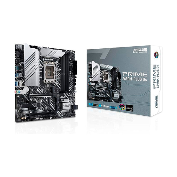 PLACA MAE (INTEL) ASUS PRIME Z690M-PLUS D4 DDR4 LGA1700 12° GERACAO, Preto