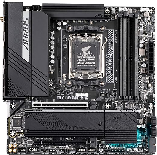 GIGABYTE B650M AORUS Elite AX (AM5/LGA 1718/AMD B650/Micro-ATX/ DDR5/2* M.2/PCIe 5.0/USB 3.2 Gen2X2 Type-C/Intel 2.5GbE LAN/Q-Flash Plus/EZ-Latch/Placa-mãe para jogos)