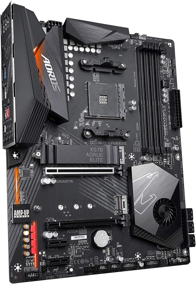 Gigabyte X570 AORUS Elite - Placa mãe (AMD Ryzen 3000/X570/ATX/PCIe4.0/DDR4/USB3.1/Realtek ALC1200/USB frontal tipo-C/RGB Fusion 2.0/M.2 Protetor térmico/placa mãe para jogo)