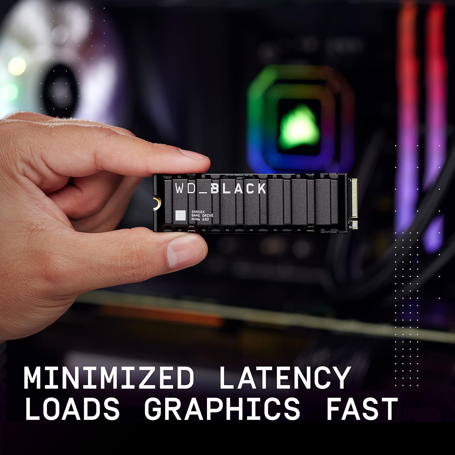WD_BLACK Unidade interna de estado sólido para jogos SN850X NVMe de 4 TB com dissipador de calor - Funciona com PlayStation 5, PCIe Gen4, M.2 2280, até 7.300 MB/s - WDS400T2XHE
