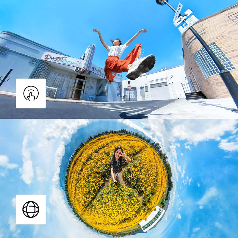 insta360 ONE X2 Câmera de ação à prova d'água 360 graus, 5,7K 360, estabilização, tela sensível ao toque, edição de IA, transmissão ao vivo, webcam, controle de voz