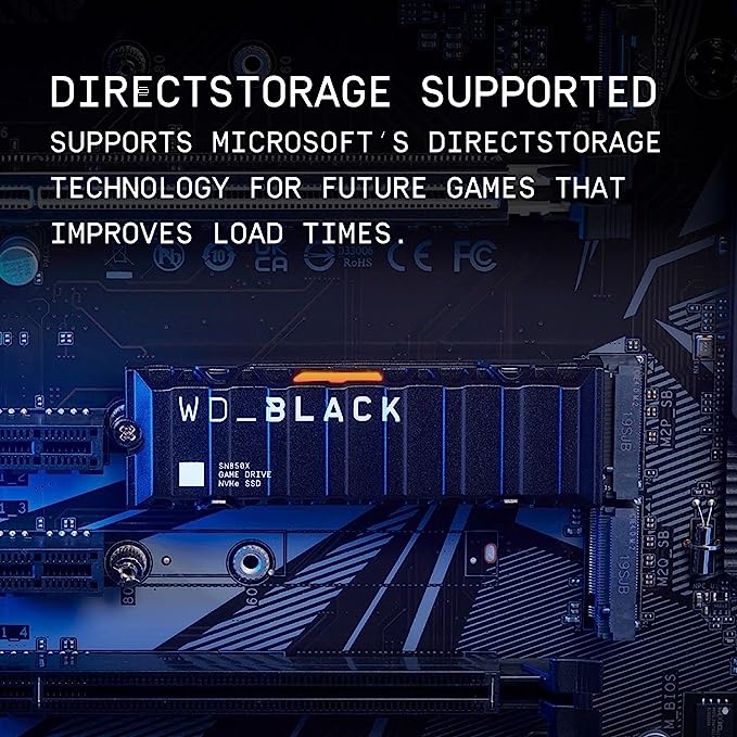 WD_BLACK, SSD SN850x 2TB NVMe M.2 2280 (Leitura até 7300MB/s e Gravação até 6600MB/s) - Com dissipador