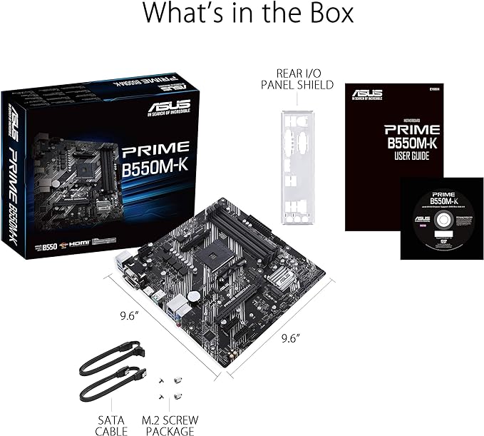 Placa-mãe ASUS Prime B550M-K AMD AM4 Zen 3 Ryzen 5000 e 3ª geração Ryz
