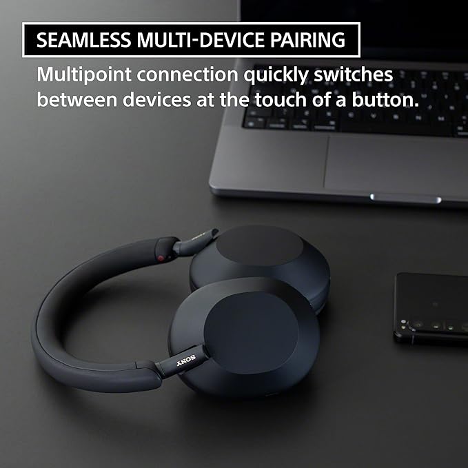 Sony WH-1000X M5 Os melhores fones de ouvido sem fio com cancelamento de ruído, otimizador automático NC, bateria de 30 horas, controle de voz Alexa, preto