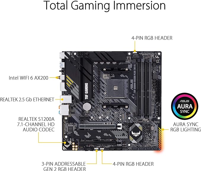 ASUS TUF GAMING B550M PLUS AMD B550 AM4 Micro ATX DDR4-SDRAM Placa-mãe