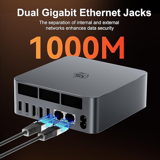 Beelink Mini PC, 5650U Pro AMD Ryzen 5 (até 4,2GHz) 8GB, 16GB DDR4 RAM 500GB M.2 NVMe SSD Mini Desktop, Dual LAN/Wifi6/BT5.2/USB3.2/4K@60Hz Dual HDMI Display, Office/Home Micro PC