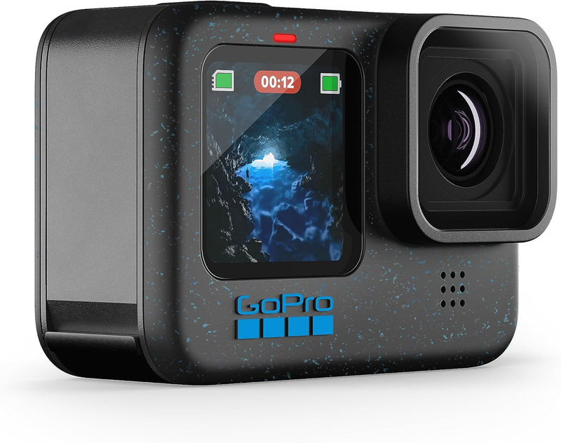 GoPro HERO12 BLACK - Câmera de ação à prova d'água com 5.3K60, 27MP, Vídeo + Foto HDR, HyperSmooth 6.0, Trava de horizonte 360°, Live + webcam, Áudio por Bluetooth, Bateria enduro, QUIK