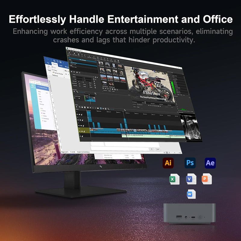 Beelink Mini PC, 5650U Pro AMD Ryzen 5 (até 4,2GHz) 8GB, 16GB DDR4 RAM 500GB M.2 NVMe SSD Mini Desktop, Dual LAN/Wifi6/BT5.2/USB3.2/4K@60Hz Dual HDMI Display, Office/Home Micro PC
