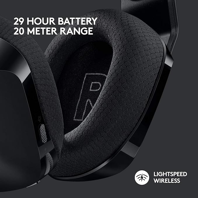 Headset Gamer Sem Fio Logitech G733 7.1 Dolby Surround com Tecnologia Blue VO!CE, RGB LIGHTSYNC, Drivers de Áudio Avançados e Bateria Recarregável para PC e PlayStation - Preto