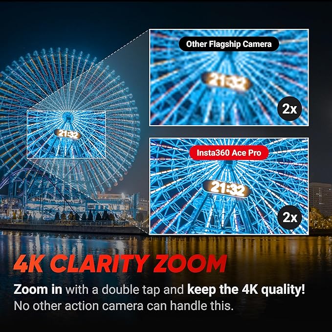 Insta360 Ace Pro - Câmera de ação à prova d'água projetada com Leica, sensor emblemático de 1/3.3 cm e redução de ruído AI para qualidade de imagem imbatível, 4K120fps, tela flip de 6.1 cm e recursos