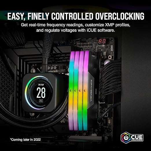 Memória Corsair Vengeance RGB - 32GB (2x16GB), DDR5, 6000Mhz, C40, Preto - CMH32GX5M2B6000C40