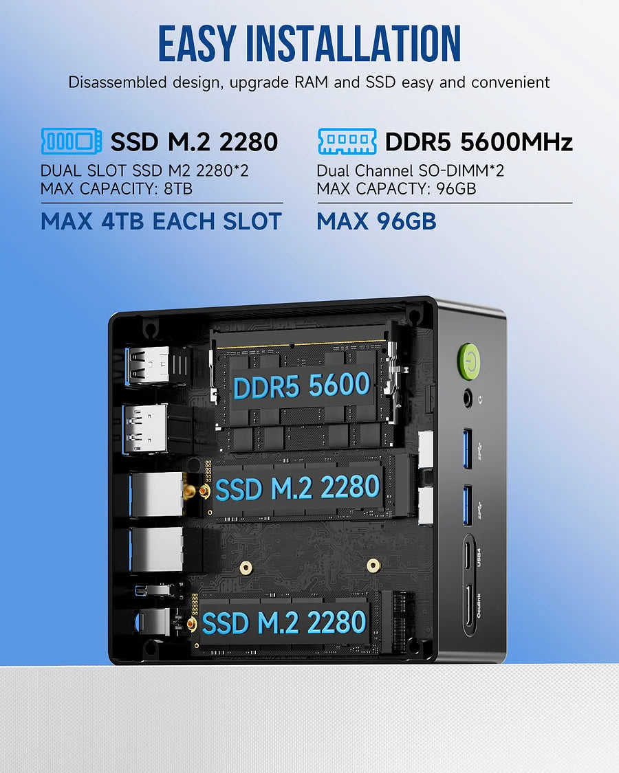 Mini PC GMKtec AMD Ryzen 7 8845HS - NucBox K8 Plus