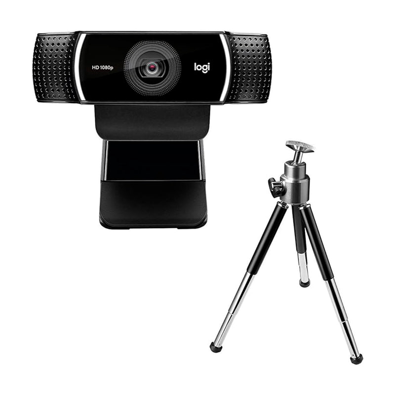 Webcam Full HD Logitech C922 Pro Stream com Microfone para Gravações em Video 1080p e Tripé Incluso, Compatível com Logitech Capture