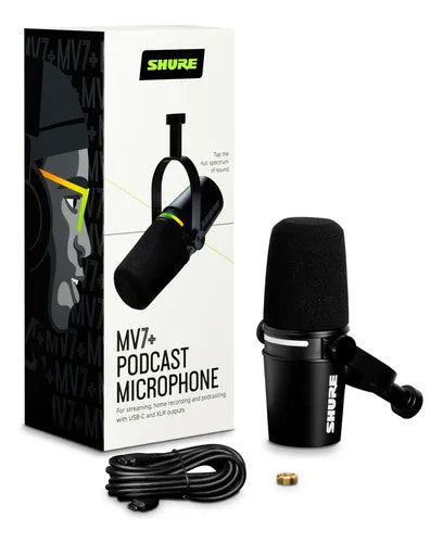 Microfone Shure MV7+ USB Cor Preta