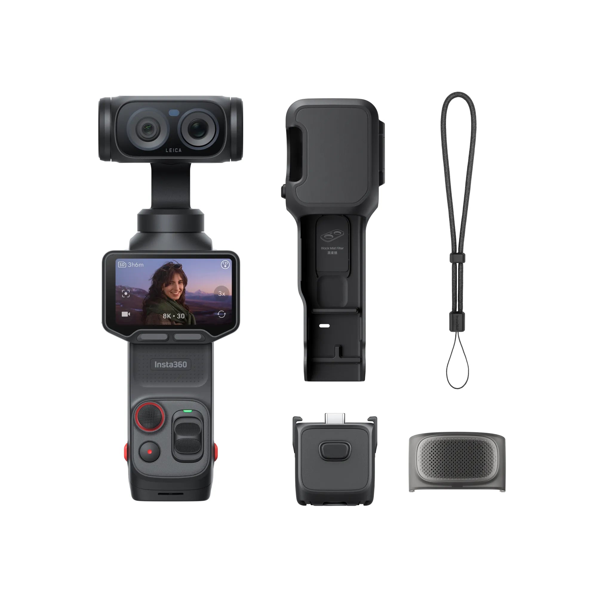 Insta360 Luna Ultra Câmera Gimbal com Tela Touch Removível, 8K, Sensor de 1" e Lente Telefoto
