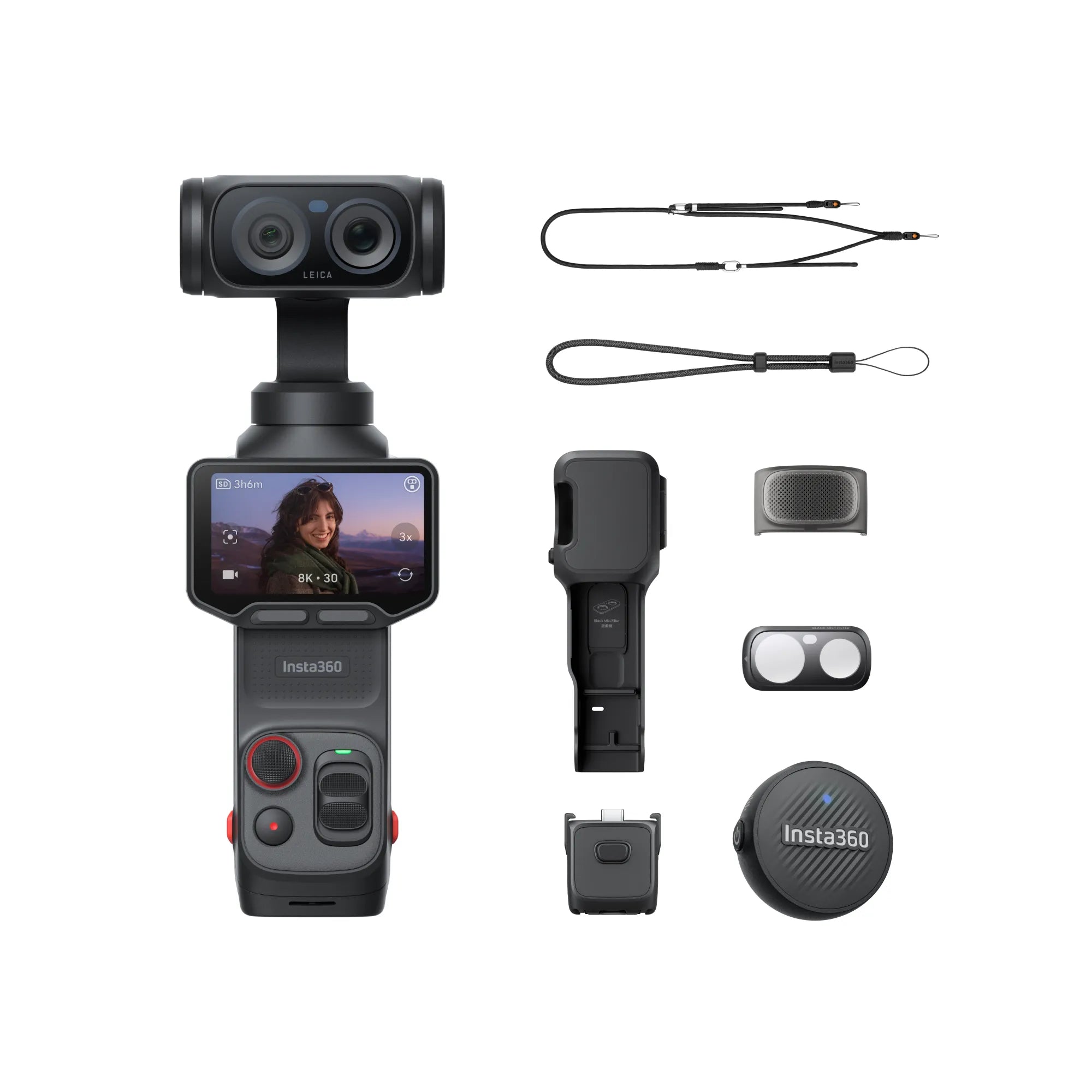 Insta360 Luna Ultra Câmera Gimbal com Tela Touch Removível, 8K, Sensor de 1" e Lente Telefoto