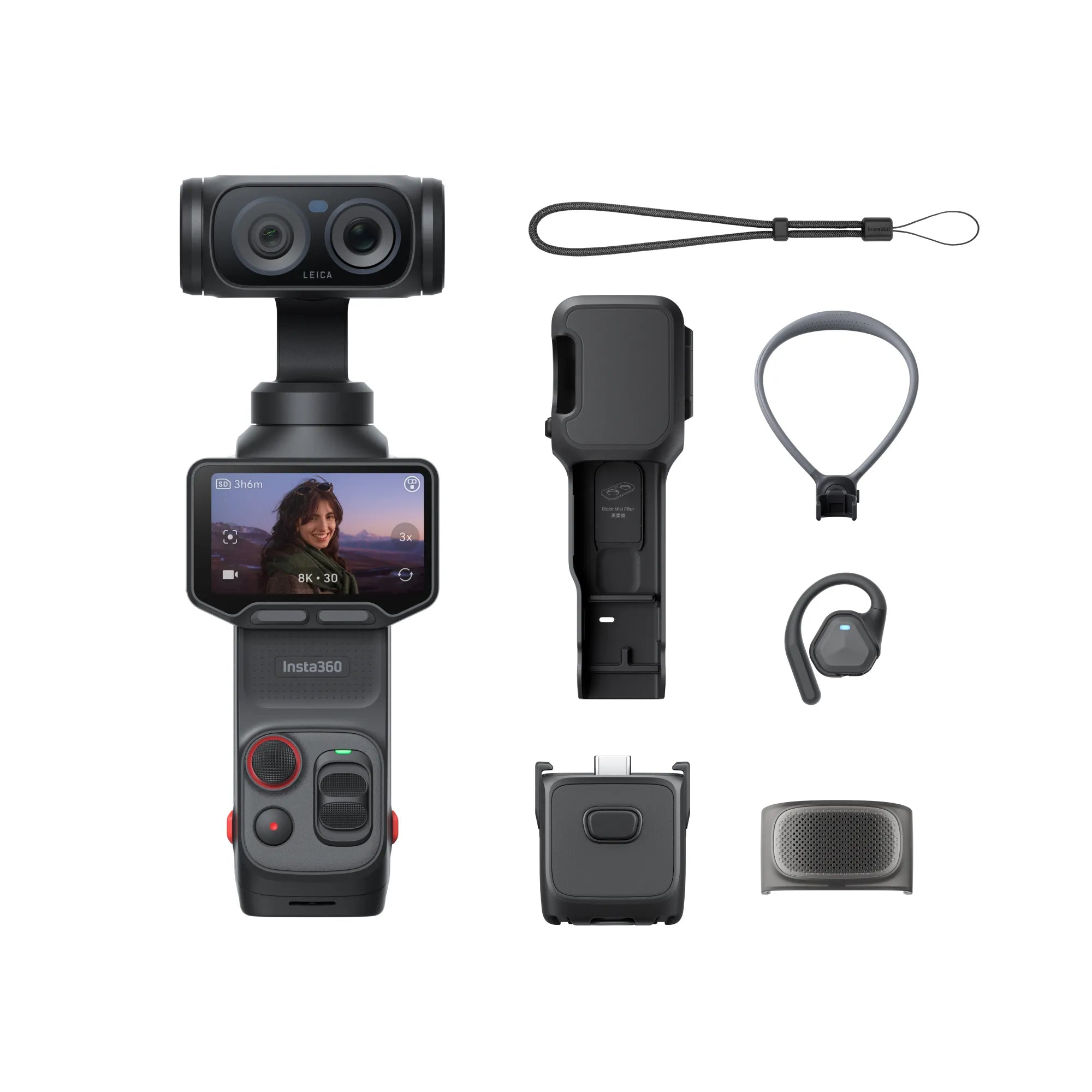 Insta360 Luna Ultra Câmera Gimbal com Tela Touch Removível, 8K, Sensor de 1" e Lente Telefoto