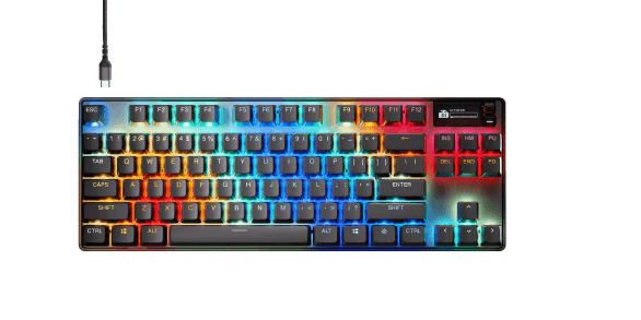 SteelSeries Apex Pro TKL Wireless Gen 3 - Teclado Gamer com Switches OmniPoint 3.0 e Baixa Latência para Performance Superior