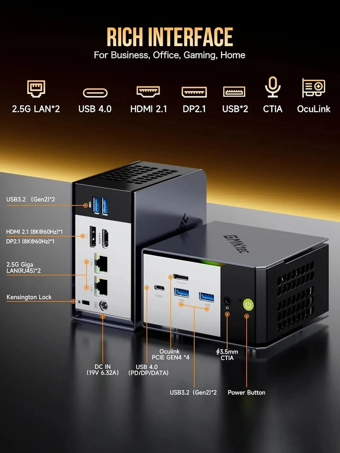 Mini PC para IA GMKtec EVO-X1 AI - AMD Ryzen™ AI 9 HX 370