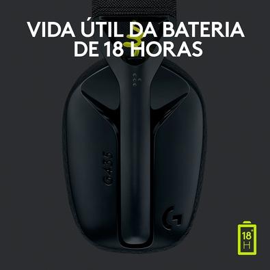 Logitech G435 LIGHTSPEED - Headset Gamer Sem Fio , Conexão USB e Bluetooth, Design Leve e Confortável, Microfone Embutido, Bateria de até 18h - Compatível com Dolby Atmos, PC, PS4, PS5, Mobile – Preto