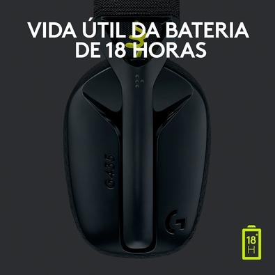 Logitech G435 LIGHTSPEED - Headset Gamer Sem Fio , Conexão USB e Bluetooth, Design Leve e Confortável, Microfone Embutido, Bateria de até 18h - Compatível com Dolby Atmos, PC, PS4, PS5, Mobile – Preto